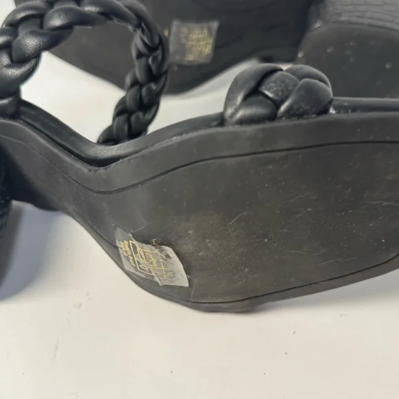 Dolce Vita Black Braided Block Heel Sandal 8 - Picture 8 of 10